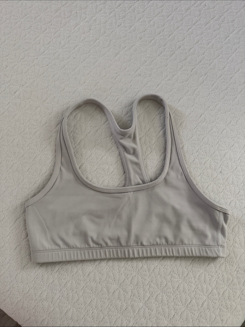 Off- White Racerback Sports Bra - Supportive Everyday Comfort
